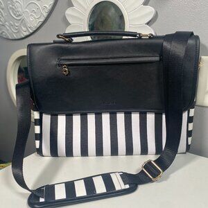 Ecosusi Black and White Stripe Laptop Bag